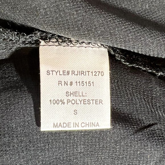 Romeo and Juliet Couture Sheer Sleeveless Blouse Ruffles Black Gold Shimmer Sz S - Picture 6 of 8